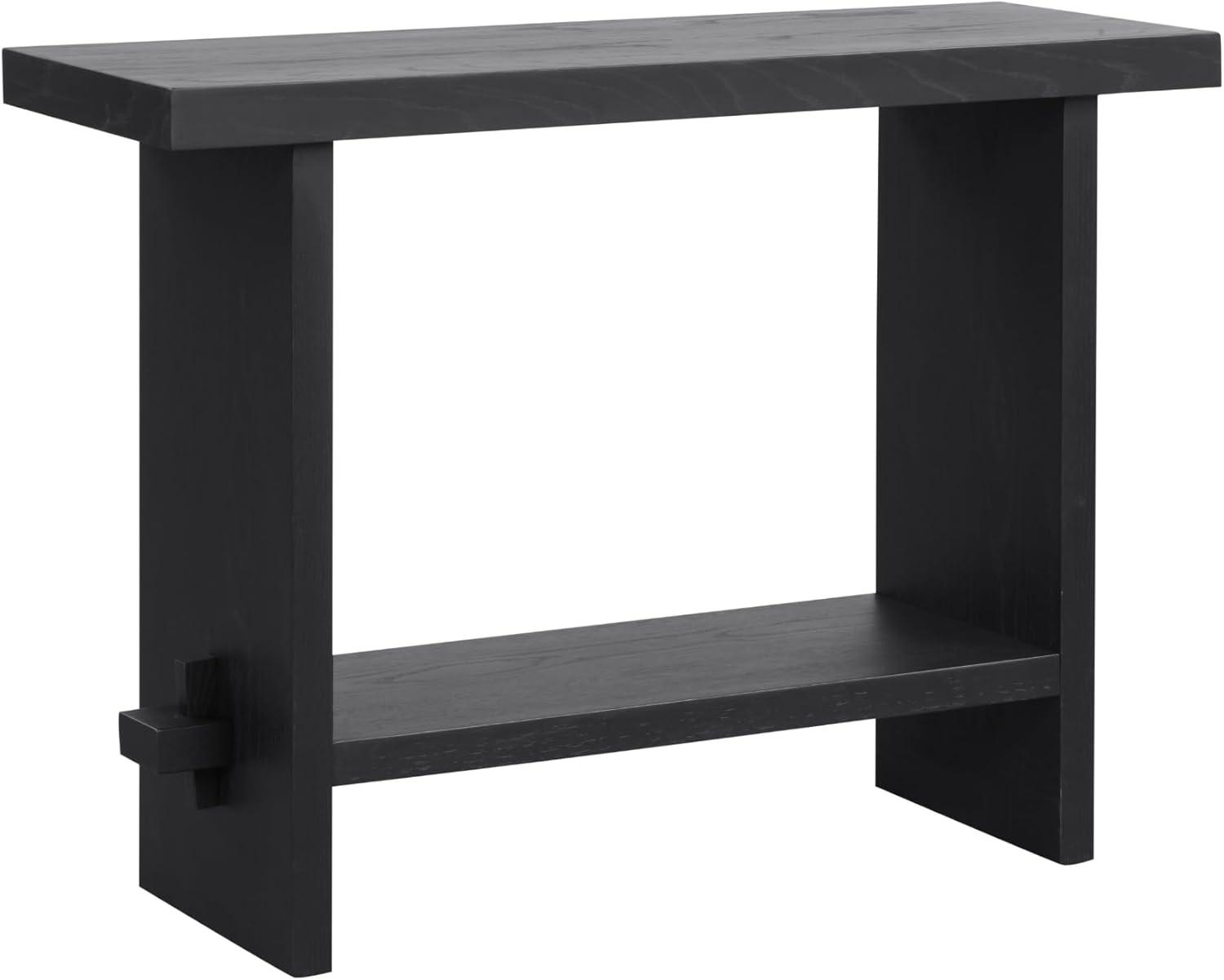 Virgo Black Oak Wood Console Table with Storage