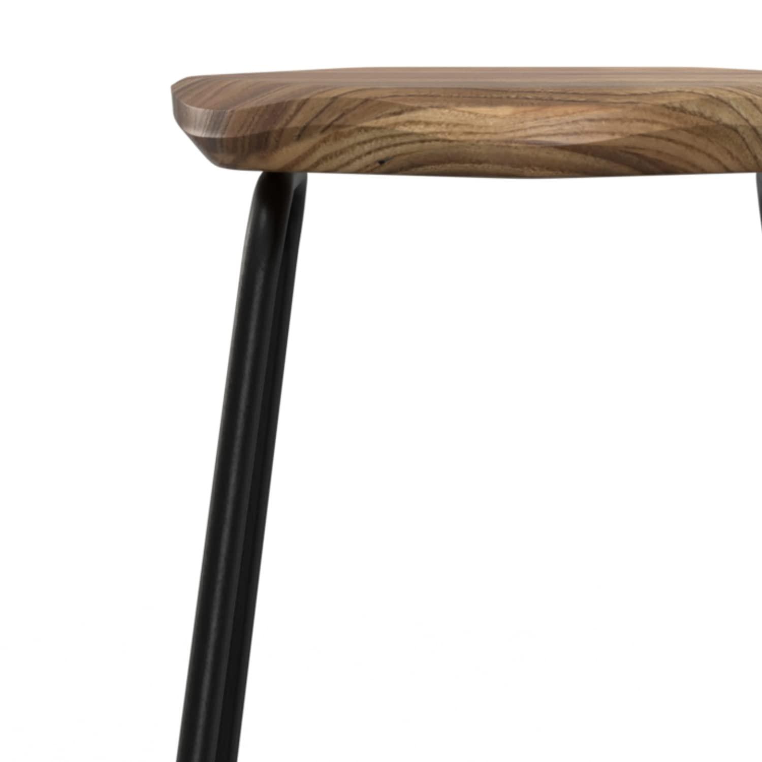 Orson Industrial Metal Saddle Counter Height Stool (Set of 2) in Natural