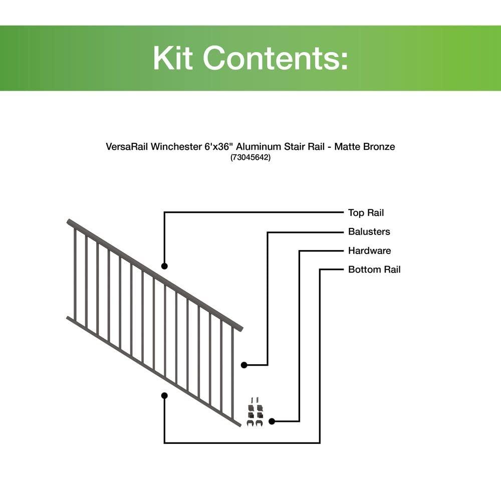 Barrette Outdoor Living VersaRail Winchester 36'' H x 72'' W Aluminum Porch And Stair Railings