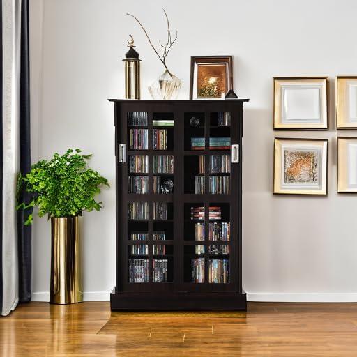 Windowpane Cabinet Media Storage Espresso 49" - Atlantic