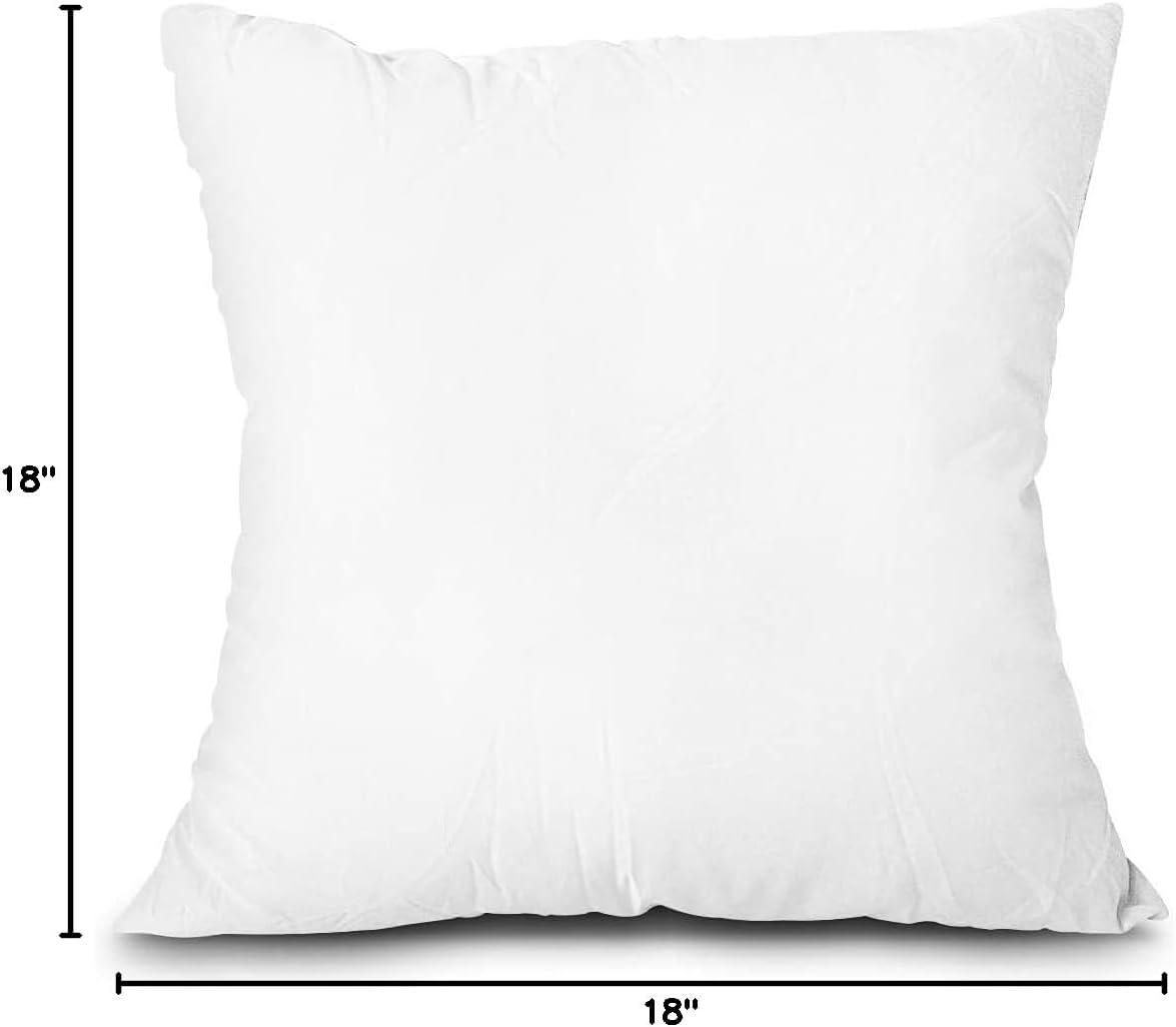 AzulHome Throw Pillow Inserts, Lightweight Soft Fillers for Sofa, Bed, and Home Décor (White, 18x18)