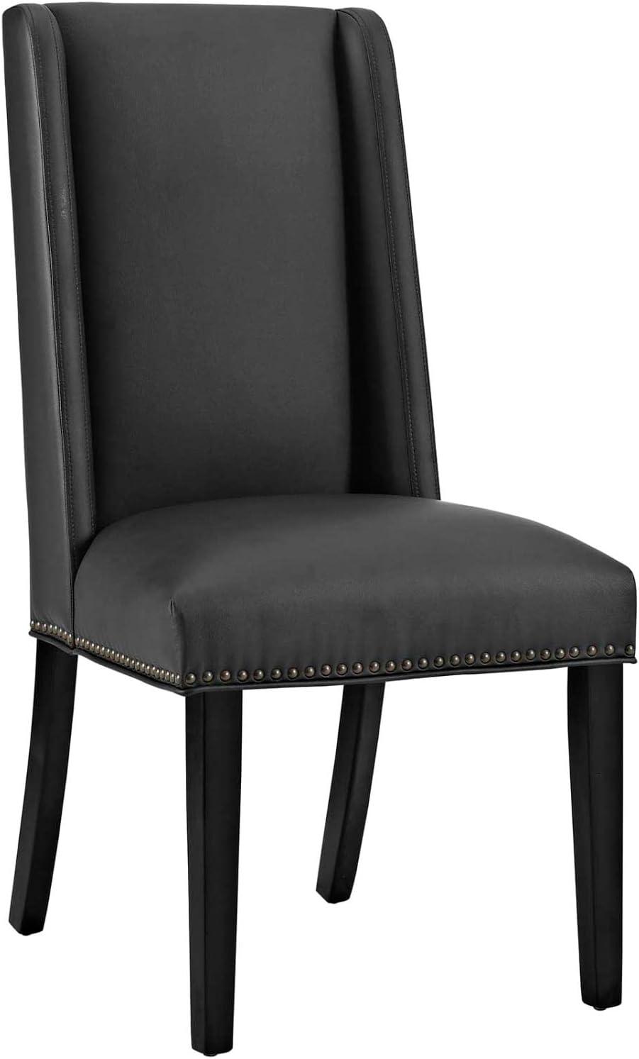 Modway Baron White Vinyl and Wood Frame Dining Chairs