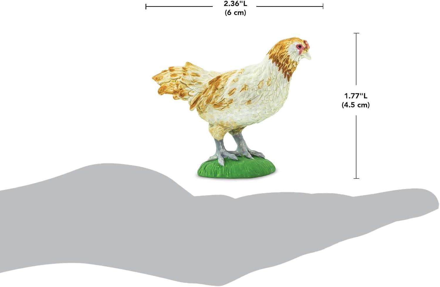 Safari Ltd. Ameraucana Chicken Figurine - Detailed 2.25" Plastic Model Figure - Fun Educational Farm Play Toy for Boys, Girls & Kids Ages 3+