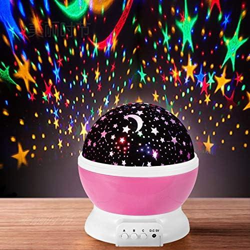 Gabba Goods, Baby Nightlight, Night Light, Nursery, Moon Star Projector 360 Degree Rotation, 4 LED Bulbs 6 Light Modes Changing with USB Cable, Unique Gifts for Men Women Kids Best Baby Gifts