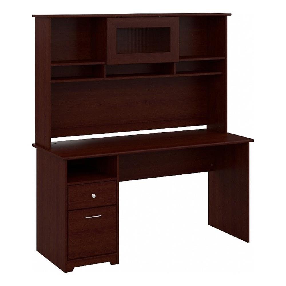 Bush Furniture Cabot 60" Computer Desk and Hutch, Espresso Oak