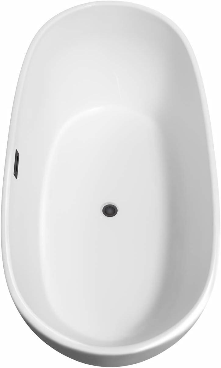 Wyndham Collection WCOBT101465MBTRIM Rebecca 65'' x 32'' Freestanding Soaking Acrylic Bathtub