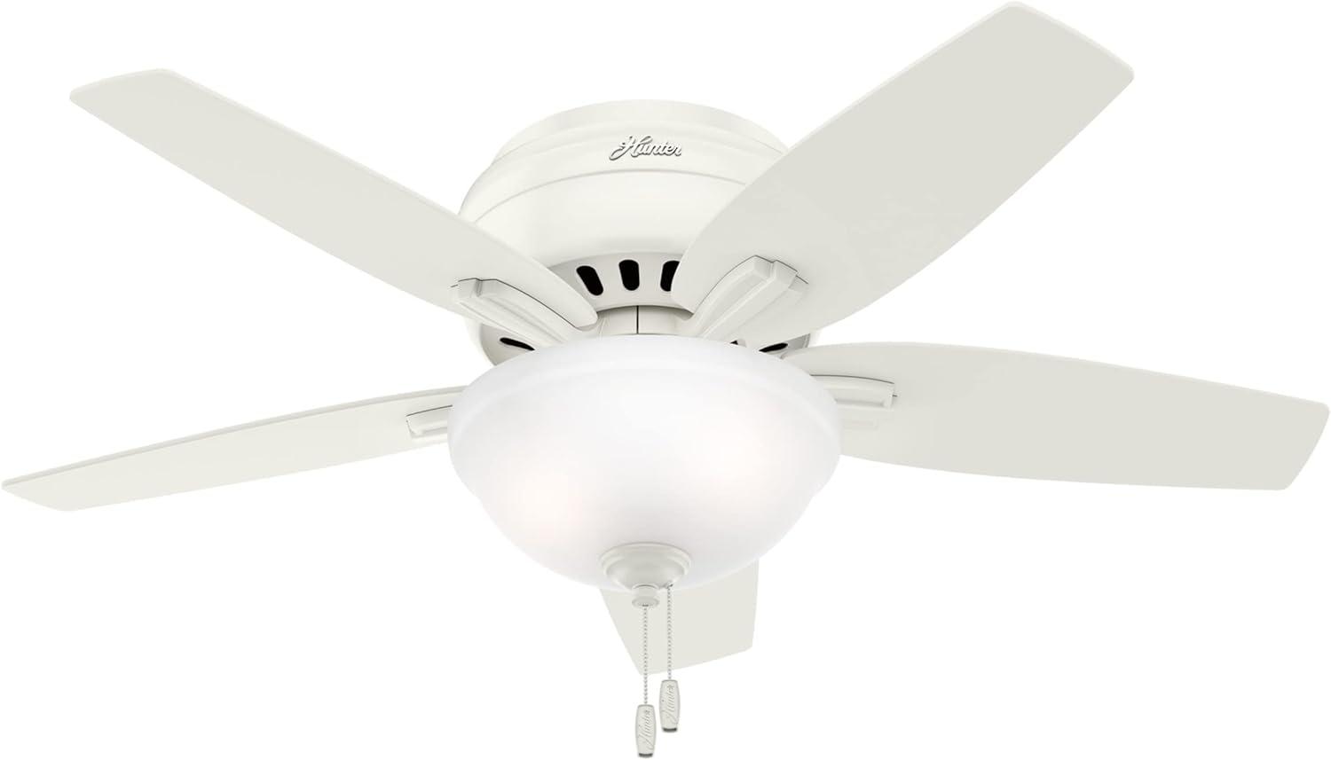 Fresh White 42" Low-Profile LED Ceiling Fan with Whisper-Quiet Motor