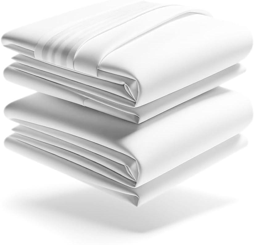 Mezzati Luxury 1800 Prestige Soft and Comfortable Collection Bed Sheets Set Twin Striped Gray