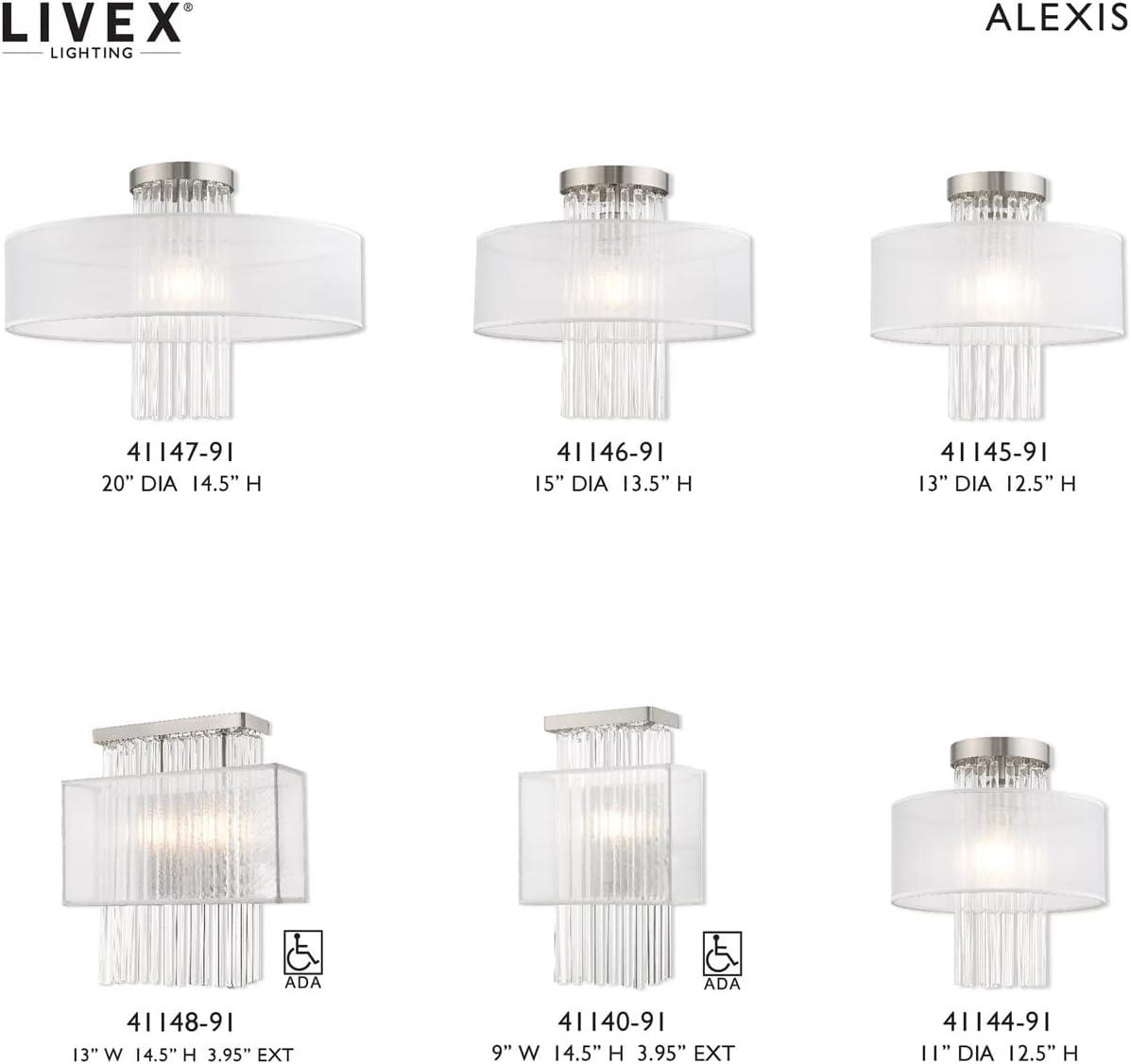 Livex Lighting Alexis 1 - Light Flush Mount in  Brushed Nickel