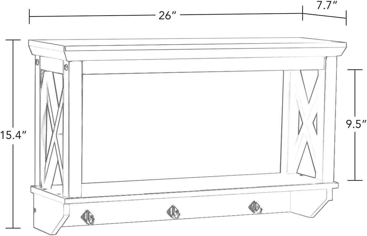 La Crosse 3 Hook Wall Shelf