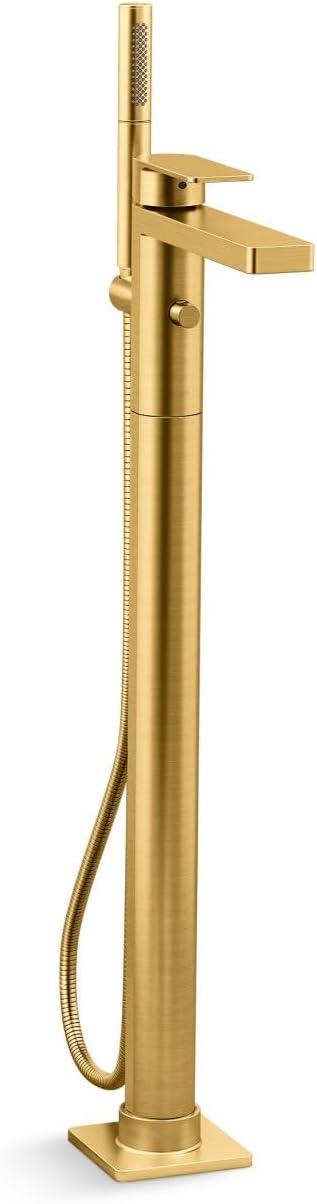 Parallel Floor-Mount Bath Filler Trim With Handshower