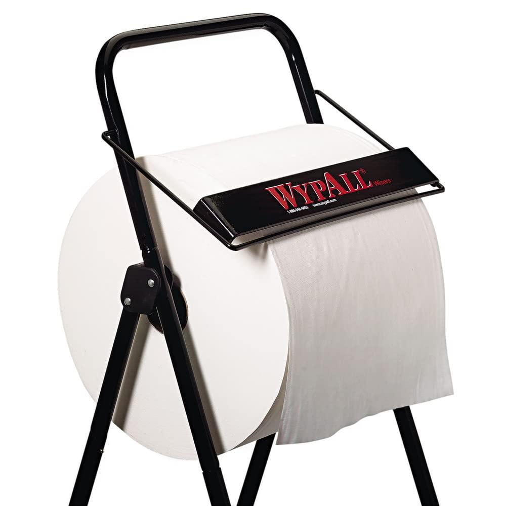 Black Metal Portable Jumbo Roll Wiper Dispenser