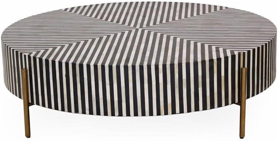 Moe's Home Collection Chamaeu 48" Round Iron/Resin Coffee Table in Multi-Color