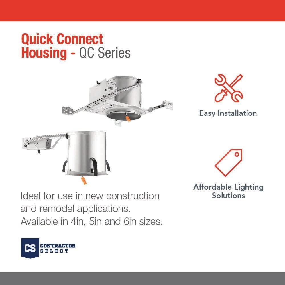 Air-Tight 4'' Recessed Lighting Housing for New Construction