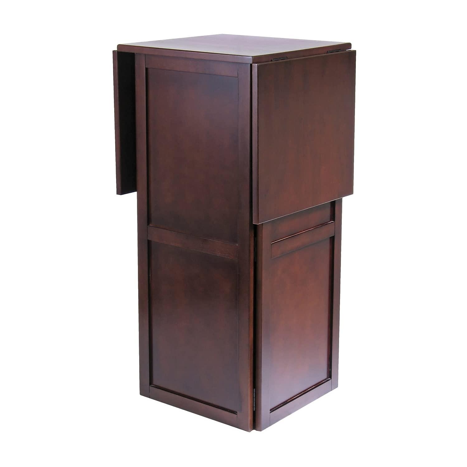 Winsome Wood Newport Expandable Entertainment Wine Bar, Walnut