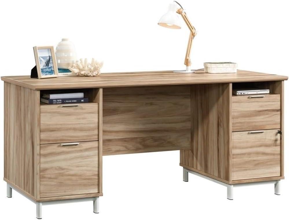 Portage Park Executive Desk Kiln Acacia - Sauder