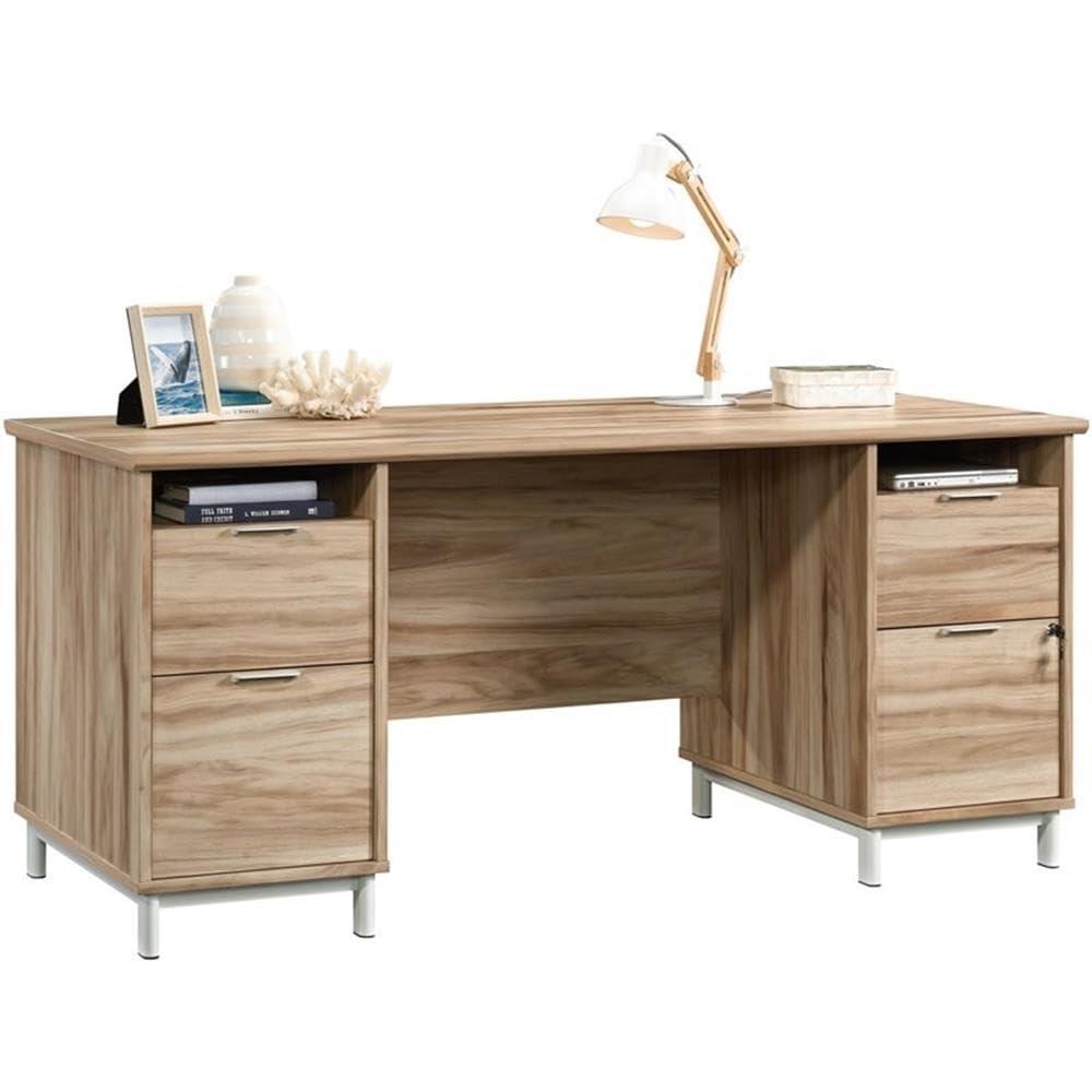 Portage Park Executive Desk Kiln Acacia - Sauder