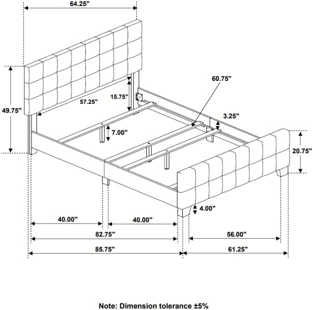 Fairfield Queen Upholstered Panel Bed Beige