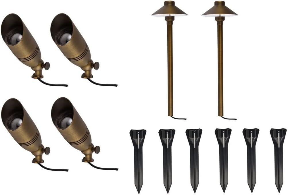 cast brass spot and path lighting pack of 6 kit 2