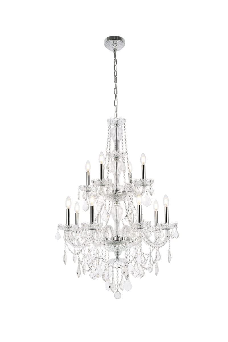 Elegant Lighting Giselle 28" 12 Light Royal Crystal Chandelier