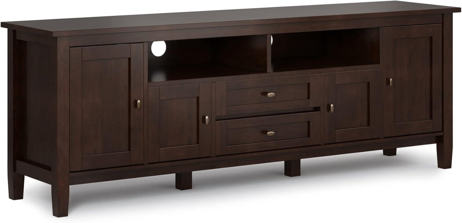 Simpli Home Warm Shaker 47"W Solid Wood TV Stand for TVs up to 55" with 2 Storage Cabinets and 2 Drawers