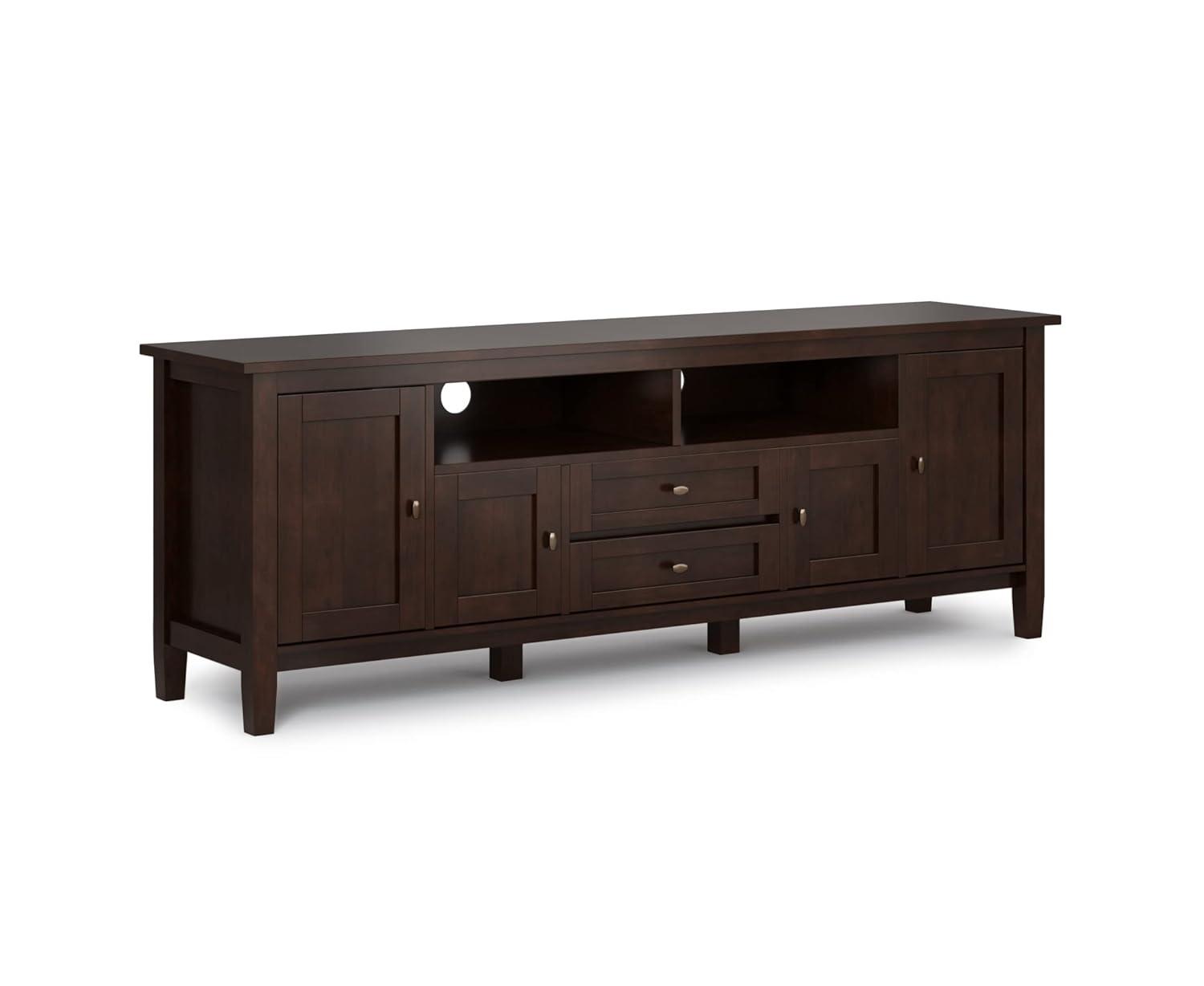 Simpli Home Warm Shaker 47"W Solid Wood TV Stand for TVs up to 55" with 2 Storage Cabinets and 2 Drawers