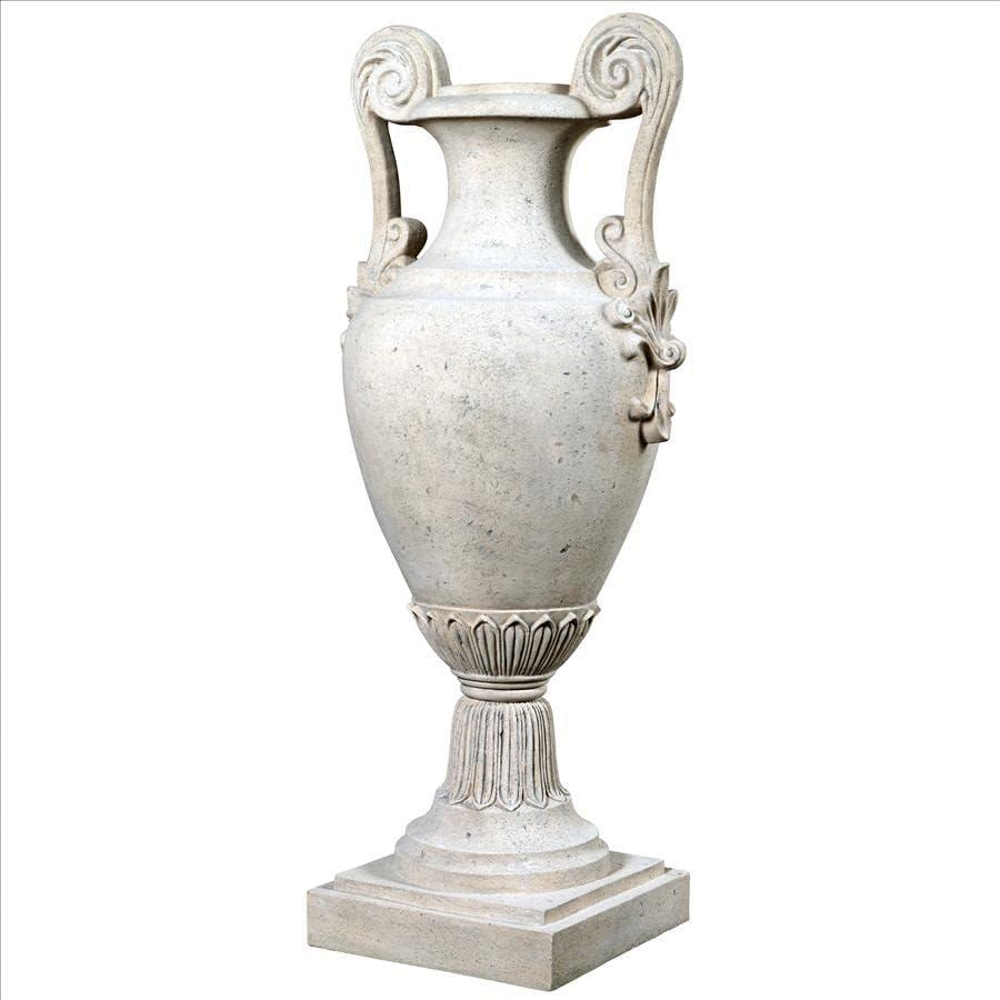 Large Faux Limestone Fiberglass Garden Urn