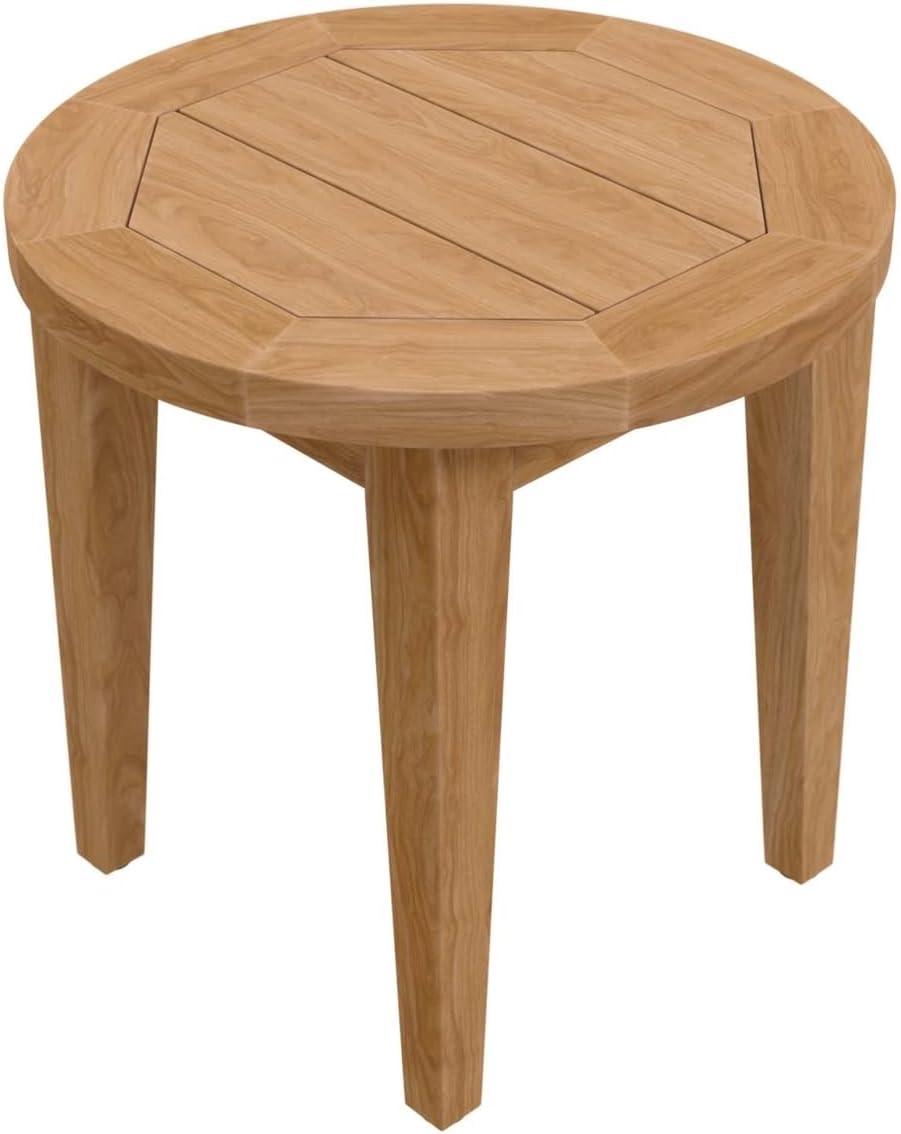 Modway Brisbane Teak Wood Outdoor Patio Side Table in Natural