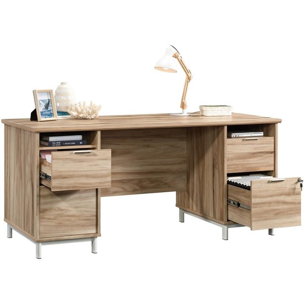 Portage Park Executive Desk Kiln Acacia - Sauder