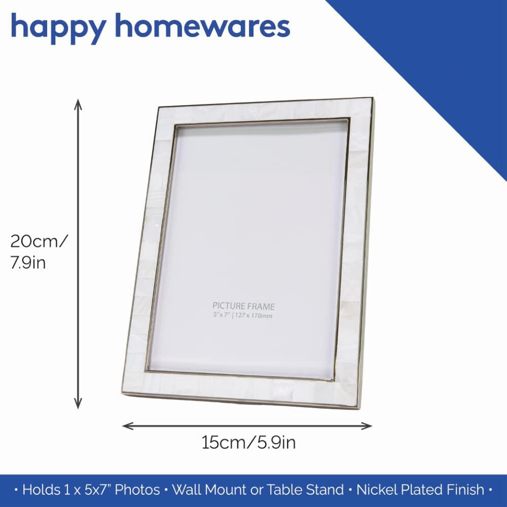 Silver Lacquered Metal 5x7 Picture Frame with Glass Cover