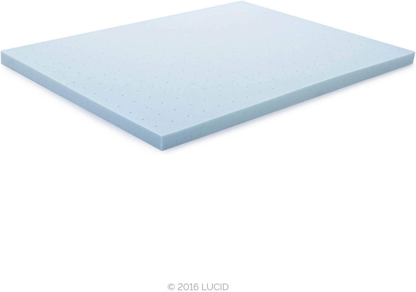 Full Size Blue Gel Memory Foam Mattress Topper