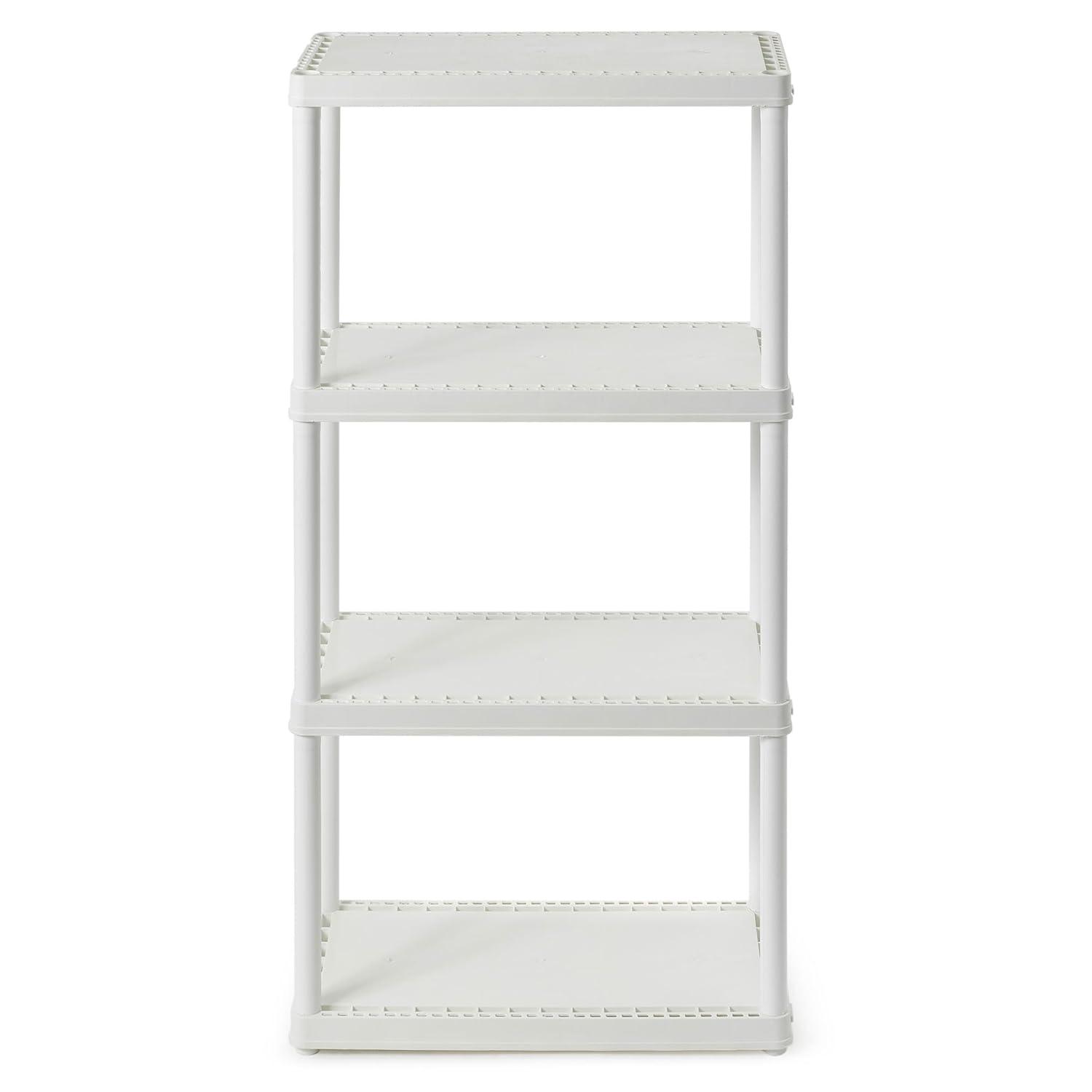 Gracious Living 4 Shelf Fixed Height Solid Light Duty Home Storage Unit