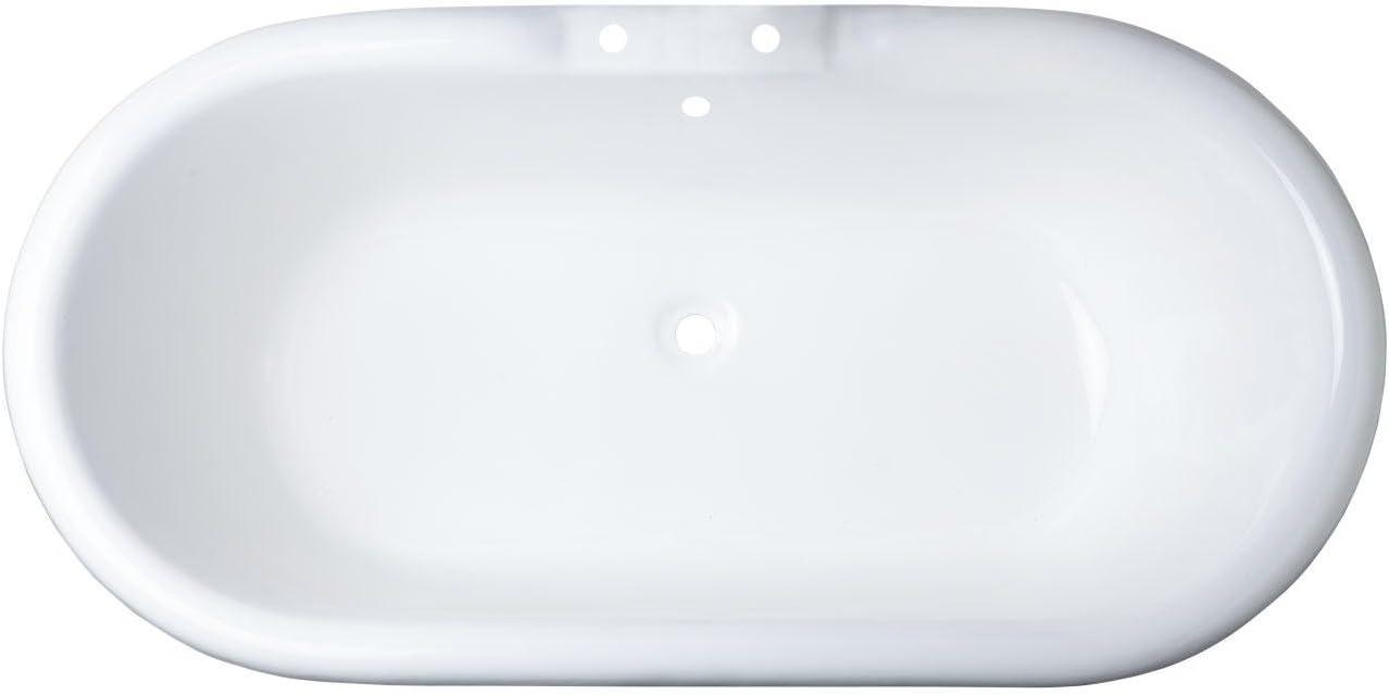 Sanford 60" White Cast Iron Clawfoot Soaking Tub