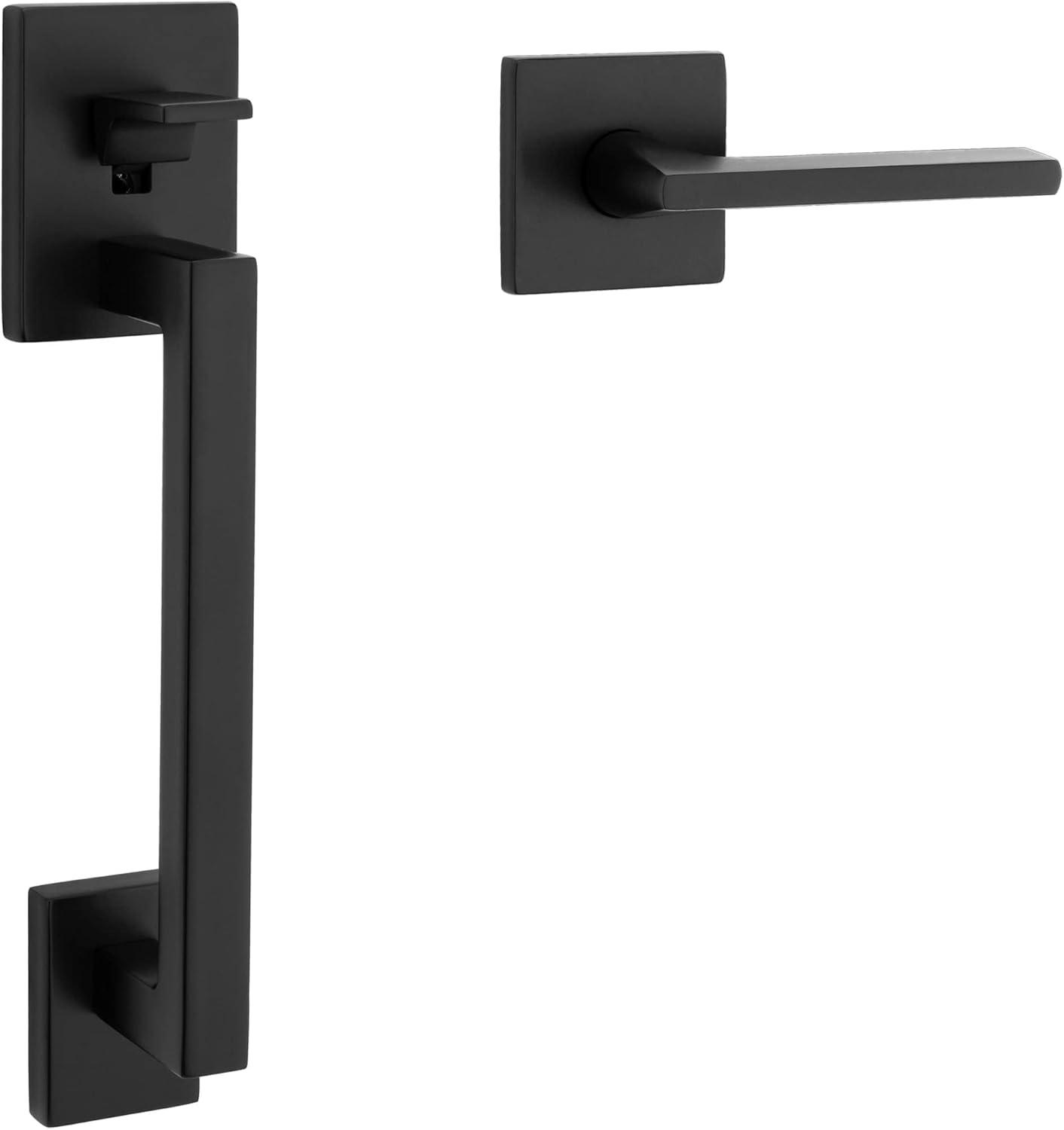 Baldwin 85390.Acrh Minneapolis Right Handed Sectional Handleset - Black