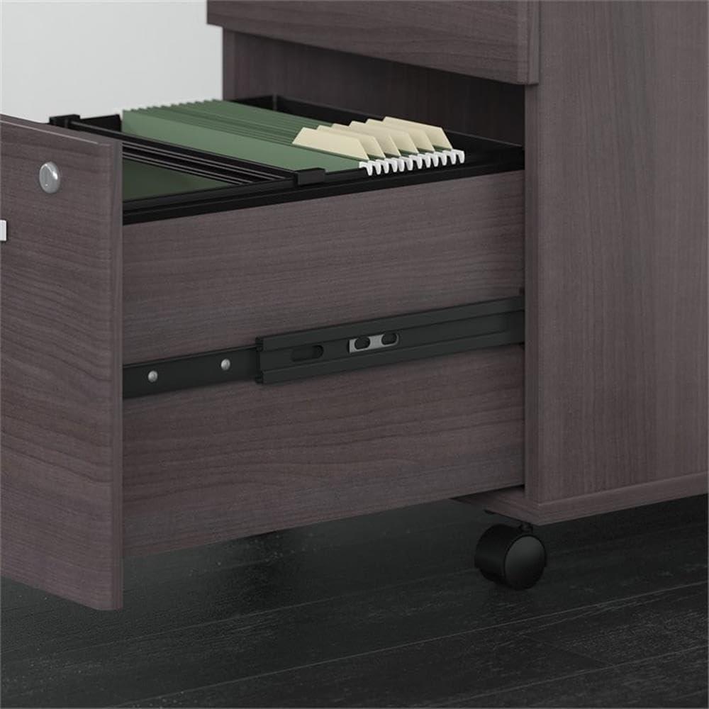 Bush Business Furniture Studio C L Shaped Desk with Mobile File Cabinet and Return