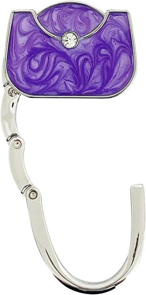 Purple and Silver Foldable Purse Hook Hanger