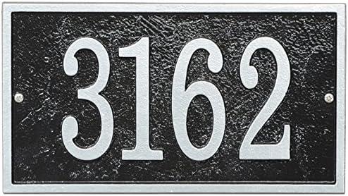 Black and Silver Metal Rectangle House Numbers Plaque