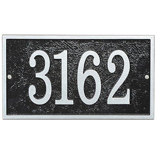 Black and Silver Metal Rectangle House Numbers Plaque