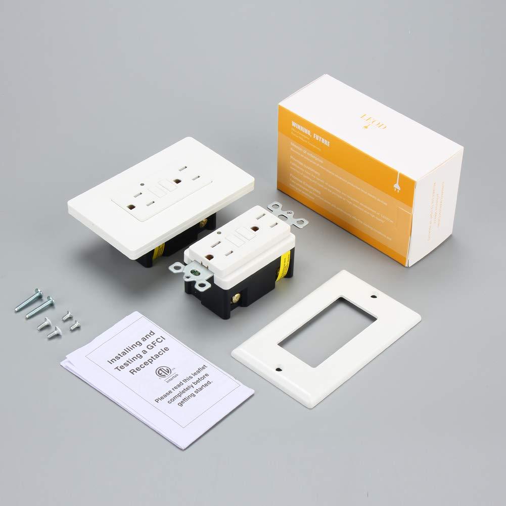 Leviton Smartlockpro Series 15A Self Test Tamper Resistant GFCI Outlet GFTR1-W
