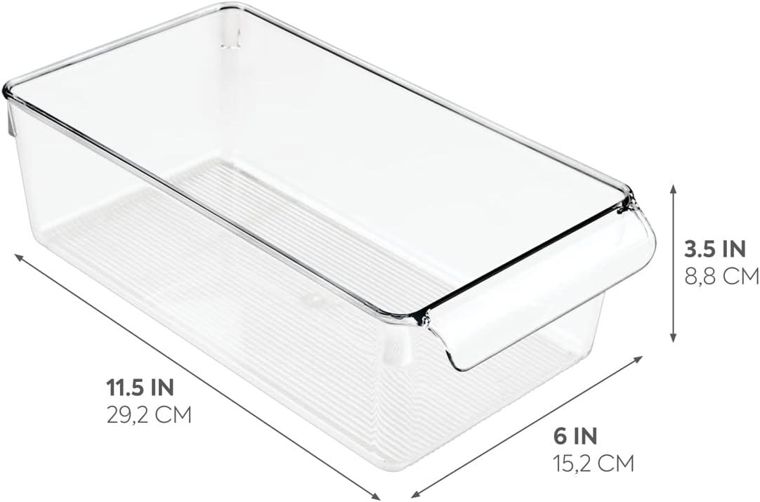 iDesign Clear Storage Bin 3.5 in. H X 6 in. W X 11.5 in. D Stackable