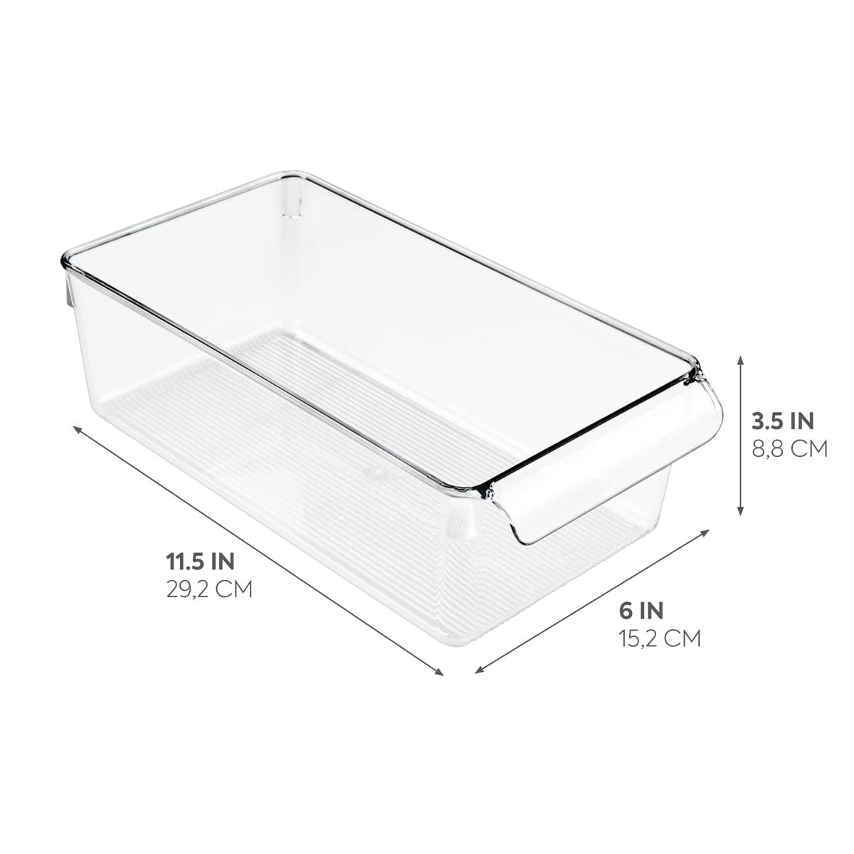 iDesign Clear Storage Bin 3.5 in. H X 6 in. W X 11.5 in. D Stackable
