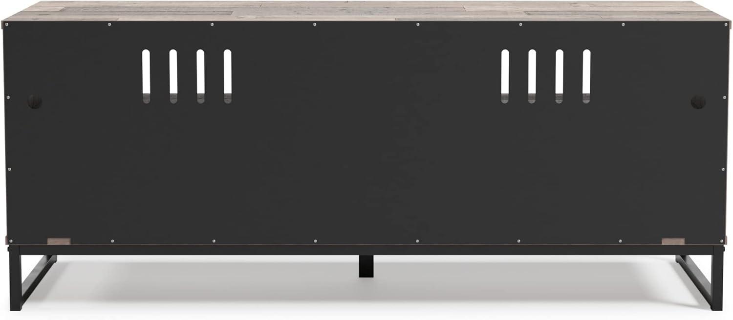 Neilsville 60" Light Brown TV Stand with Cabinet and Drawers