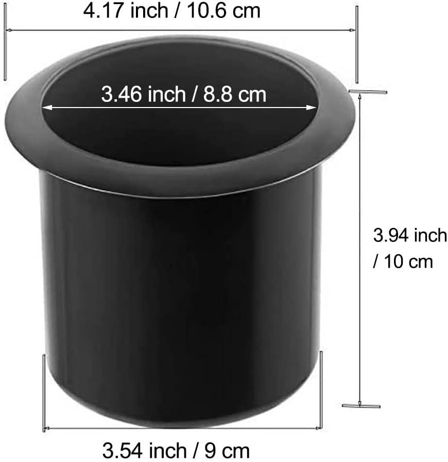 Black Plastic Drop-In Cup Holder Insert for Sofa, Boat, RV, and Car