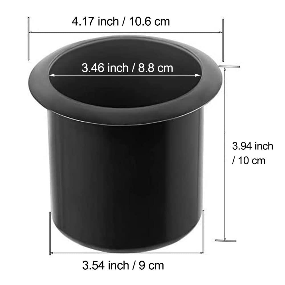 Black Plastic Drop-In Cup Holder Insert for Sofa, Boat, RV, and Car