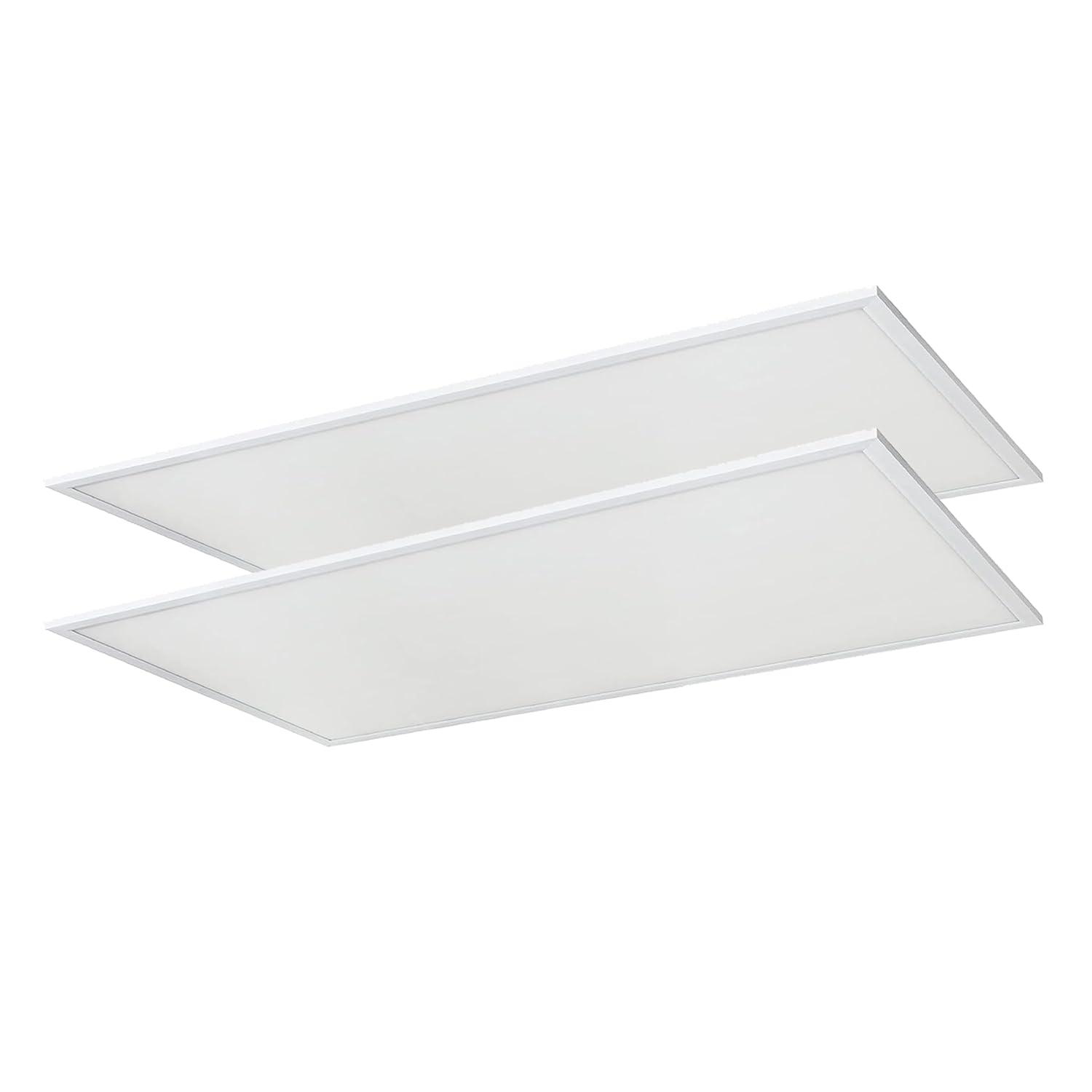 2Pk Sunlite 85380-SU 60w 2X4 LED Flat Panel Fixture White Warm White 3000K