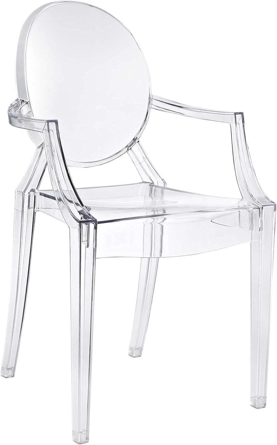 Ethereal Grace 36" Transparent Clear Acrylic Arm Chair