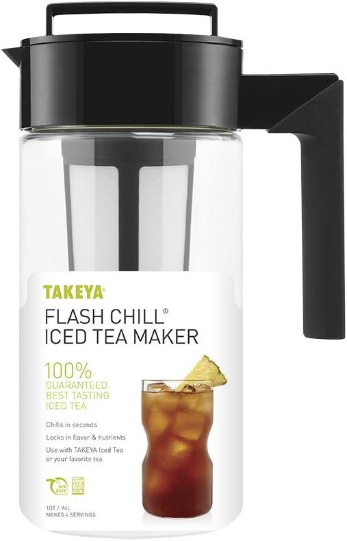 Black 1-Quart Flash Chill Iced Tea Maker with Mesh Infuser