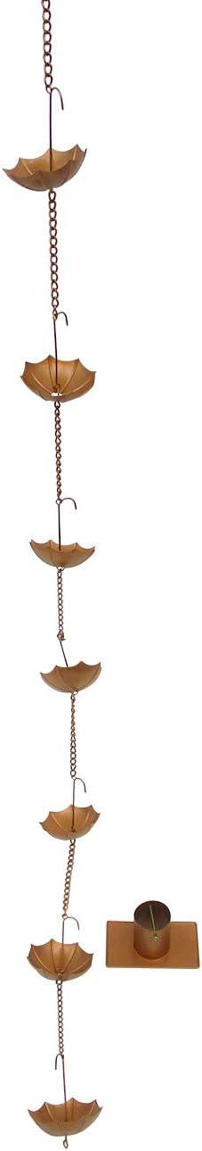 Copper Colored Rain Chain for Gutters & Downspouts (Umbrella Design)