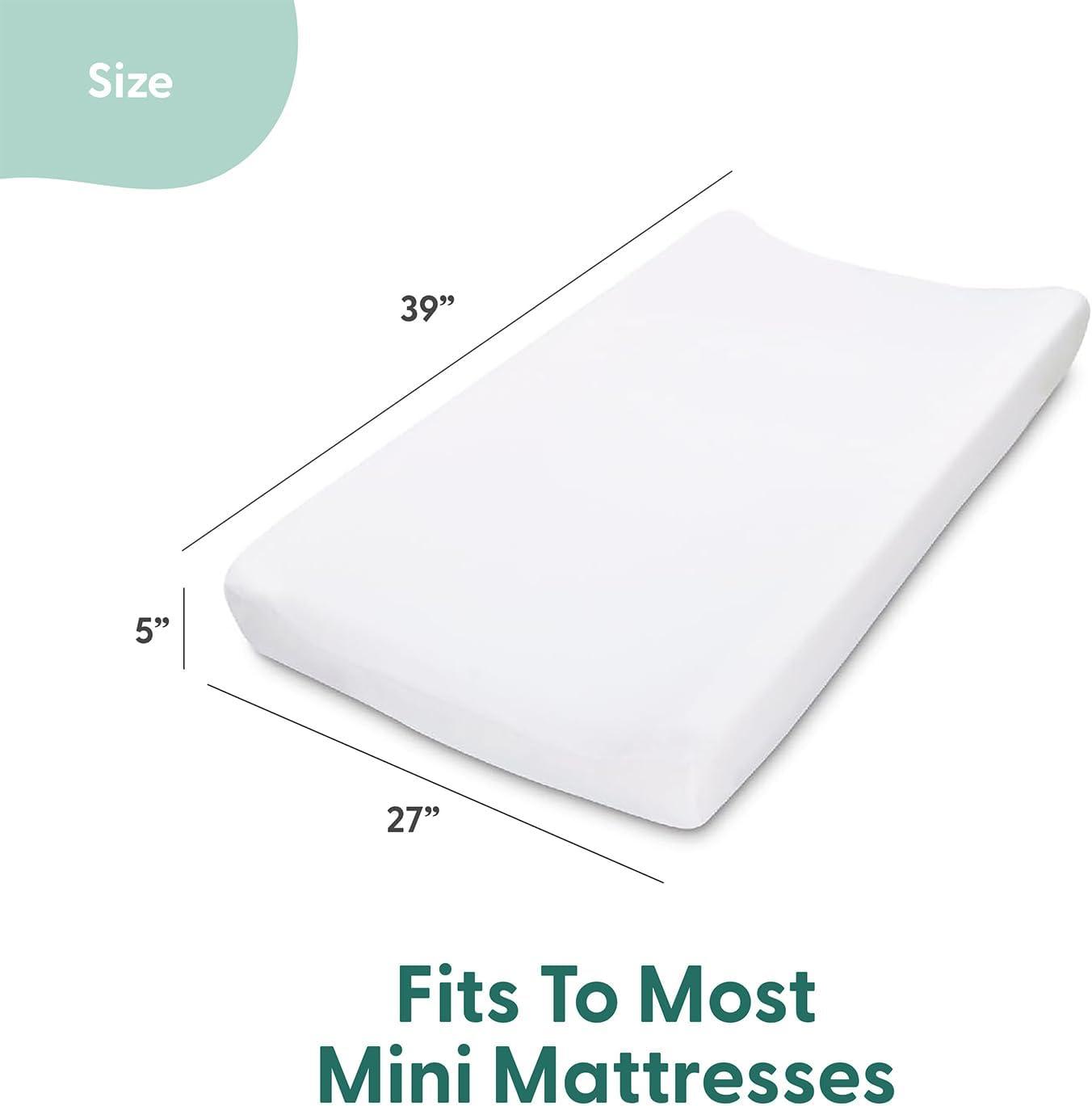 The Peanutshell Mini Crib Sheet Set - 3 Pack - Multiuse for Pack & Play, Playard, Playpen, Mini Crib - Green Safari Animals