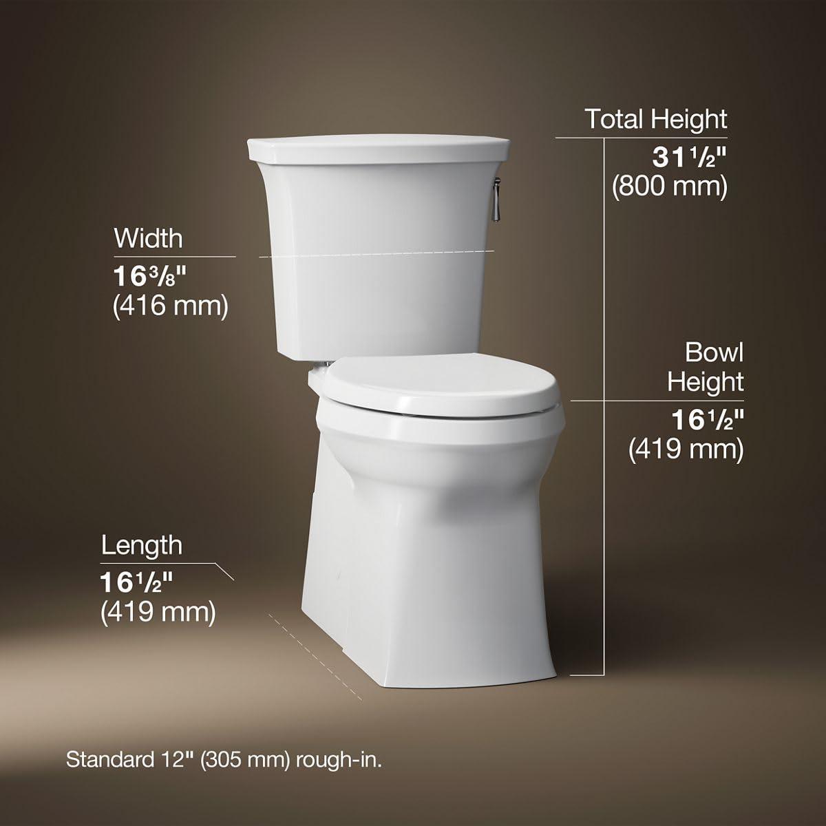 Corbelle™ 1.28 GPF Water Efficient Elongated Two-Piece toilet (Seat Not Included)